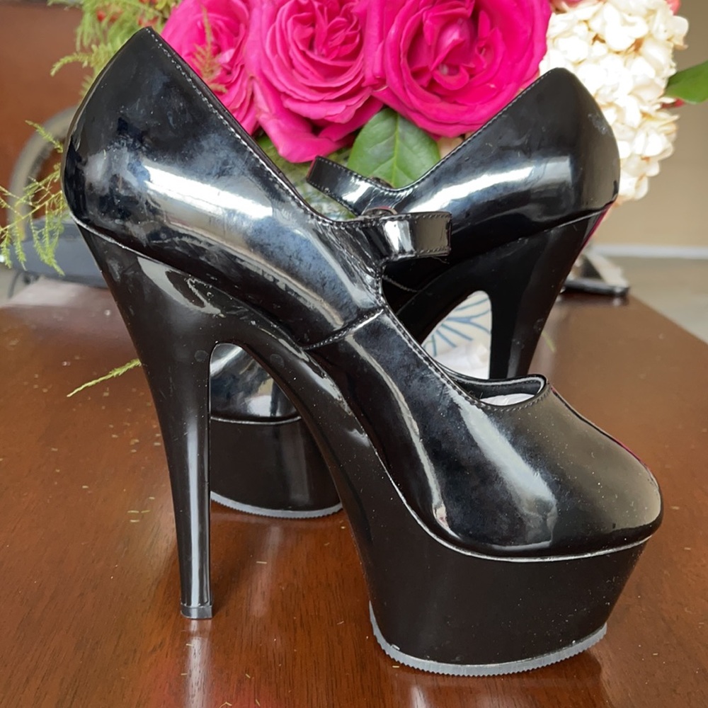 Pleaser black , platform, stiletto six inch heals - Picture 3 of 14